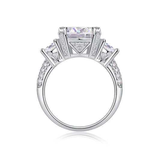 1Dazzling Stars - A Fashionable And Luxurious Jewelry Piece Set With 5 - carat Moissan Diamond S925 Sterling Silver And Platinum - plated Diamond Prohibit TikTok sales - 5 - CJ