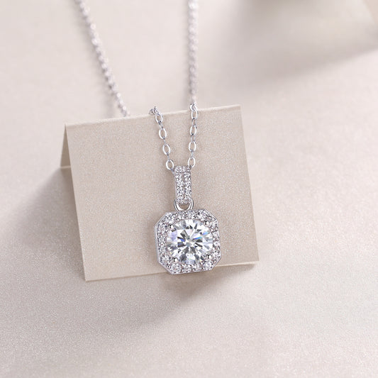 1Dawn Light - A Fashionable And Luxurious Diamond Jewelry Pendant Set With 1 - carat Moissanite S925 Sterling Silver And Platinum Plating Prohibit TikTok sales - 5 - cj