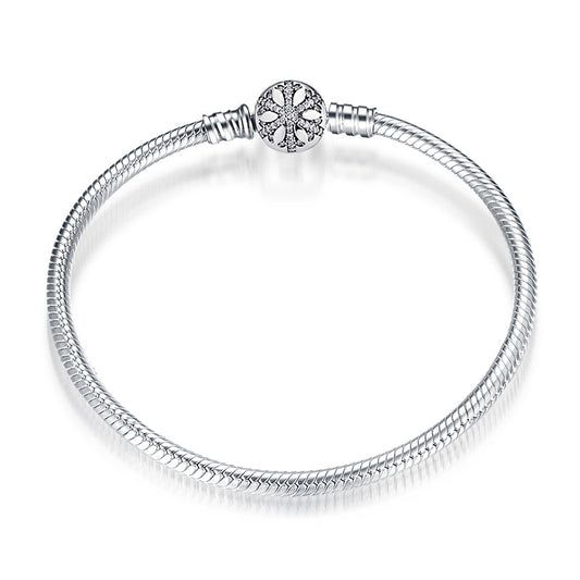 Women's Bracelet S925 Sterling Silver 3mm Suitable Beaded Pendant Accessories Diamond Inlaid All Kinds Of Button Heads Diy Basic Snake Bone Chain - 4 - https://x.com/titan_prim62775J - PG0007 - 21cm - CJJE1598210 - PG0007 - 21cm