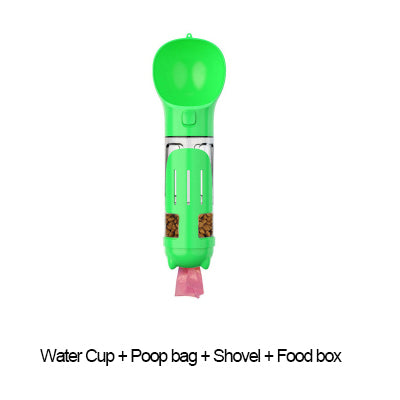 300 500ml Portable Multifunction Dog Water Bottle Food Feeder For Big Dogs 3 In 1 Poop Dispenser Puppy Pet Travel Drinking Bowls - 4 - CJ - 500ml - Green - CJGY1583018 - 500ml - Green