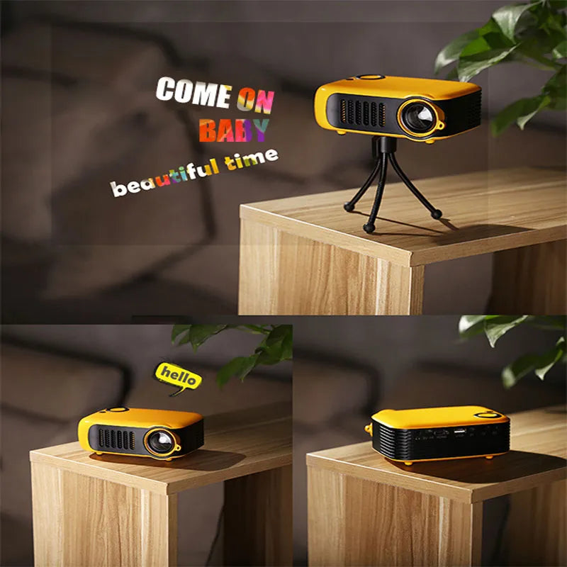 Mini Projector, Multi - Port Design, 4 - Way Projection, Manual Focus, 1080P Support, Home Office Outdoor Projector - 5 - CJ