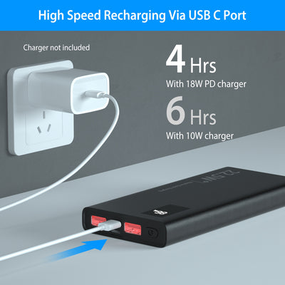 1Pc 1W Mah Power Bank Portable Charger External Battery Pack 22.5W Super Fast Charging PD QC 3.0 With LED Display Fit For IOS Phone - 5 - CJ