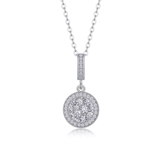 1Double Ring Combination - A Fashionable And Luxurious Diamond Jewelry Piece Set With Moissanite S925 Sterling Silver And Platinum - plated Pendant Prohibit TikTok sales - 5 - cj