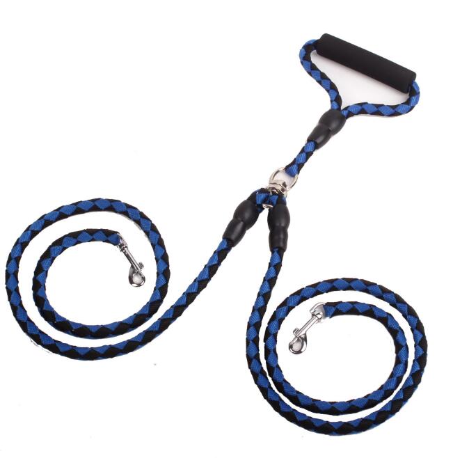 Double - Ended Traction Rope For Walking The Dog Hand - Double - Ended Traction Rope One Plus Two Leash Collar Pet Supplies Dog Collar - 0 - CJ - Blue - CJJJCWGY00201 - Blue
