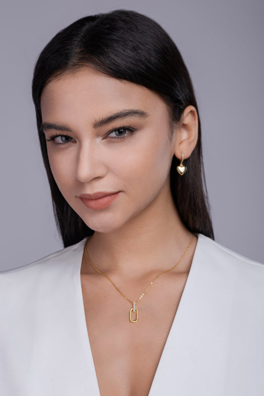1Light And Shadow Geometry - A Fashionable And Trendy Diamond Jewelry Necklace Pendant Set With Moissanite S925 Sterling Silver And Gold Plating Prohibit TikTok sales - 5 - CJ