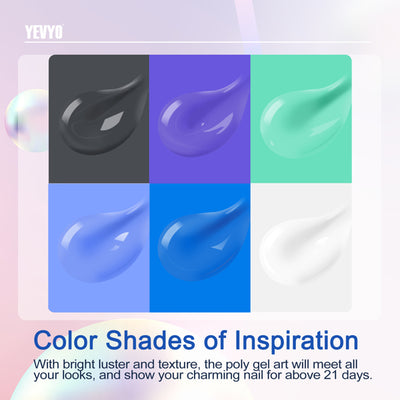 6 PCS Polygel Nail Kits With UV Light, Sliding Solution, Top Primer, Builder Nail Art Tools - 5 - CJ
