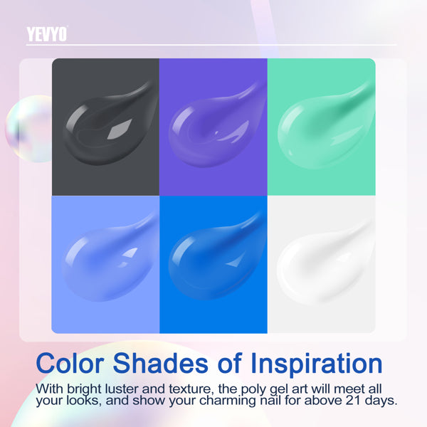6 PCS Polygel Nail Kits With UV Light, Sliding Solution, Top Primer, Builder Nail Art Tools - 5 - CJ