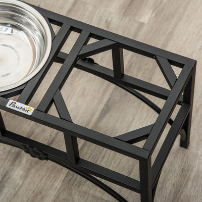 17" Double Stainless Steel Heavy Duty Dog Food Bowl Elevated Pet Feeding Station - 5 - CJ