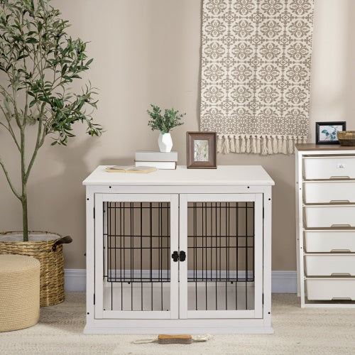Small Kennel End Table With Two Open Sides And Lockable Door - 5 - cjdroshippping