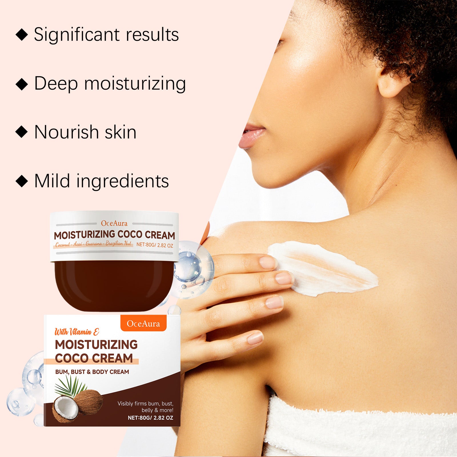 OceAura Coconut Oil Moisturizer Moisturizes Body Skin To Improve Dry Skin Elastic Moisturizing Skin Care Cream