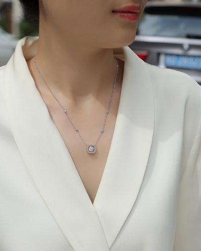 1Sweet - A Fashionable And Luxurious Diamond Jewelry Pendant Set With 1 - carat Moissanite S925 Sterling Silver And Platinum Plating Prohibit TikTok sales - 5 - cjdropshipping