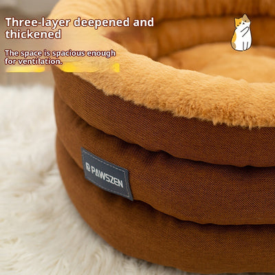 Round Pet Bed Winter Thickened Large Kennel - 0 - CJ