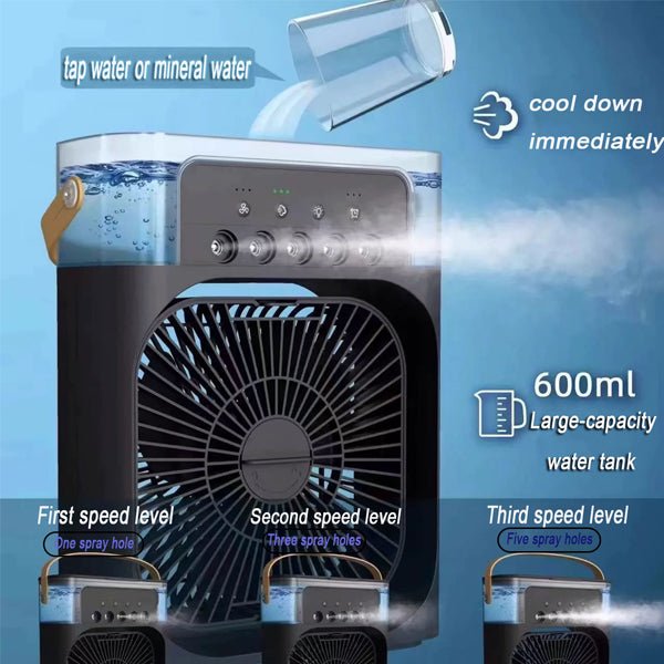 3 In 1 Fan Air Conditioner Small Water Air Cooler LED Lights Air Cooling Fan - 5 - CJ