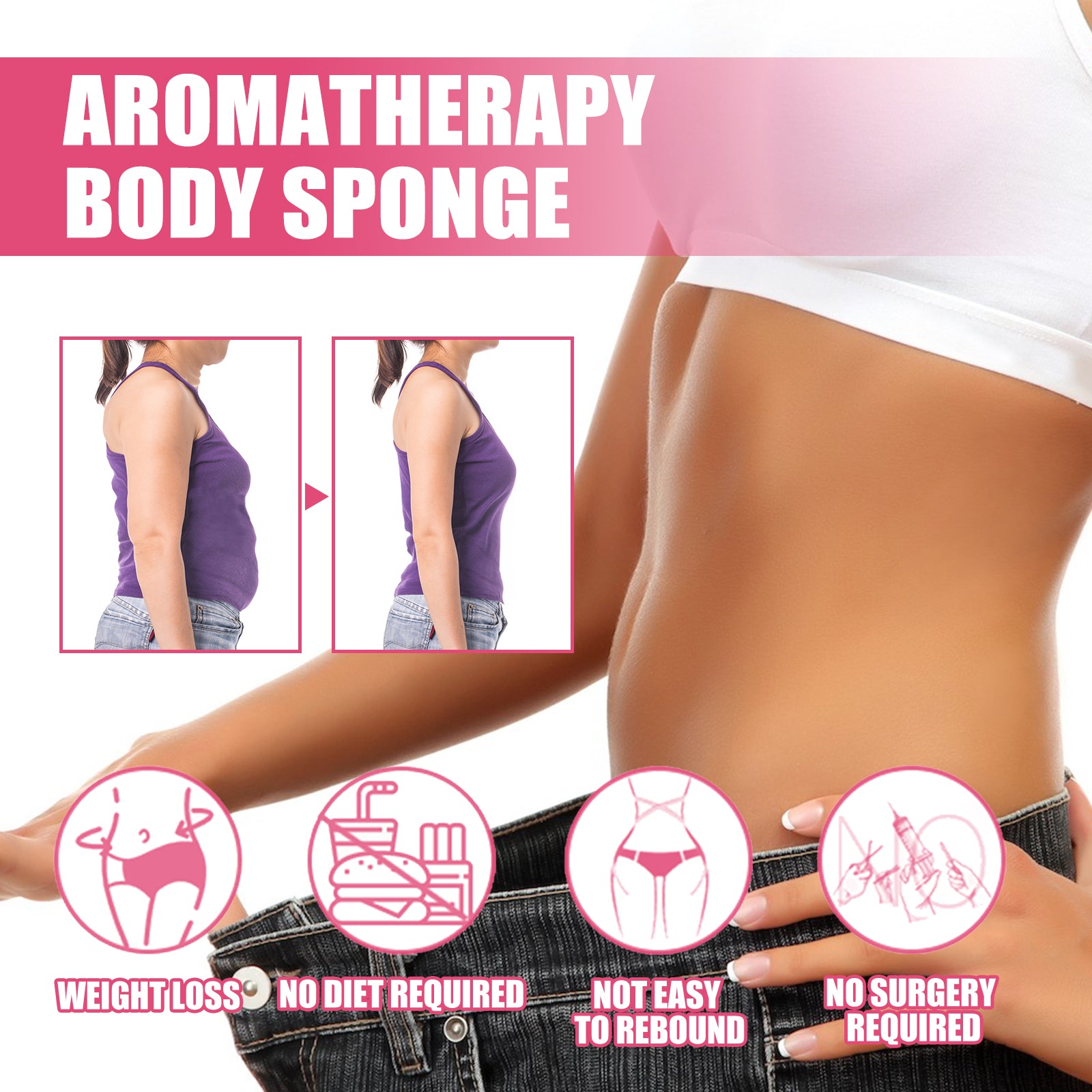 EELHOE Aromatherapy Body Sponge, Firming Skin Belly Calf Arm Toning Body Cleansing Bath Sponge - 5 - CJ
