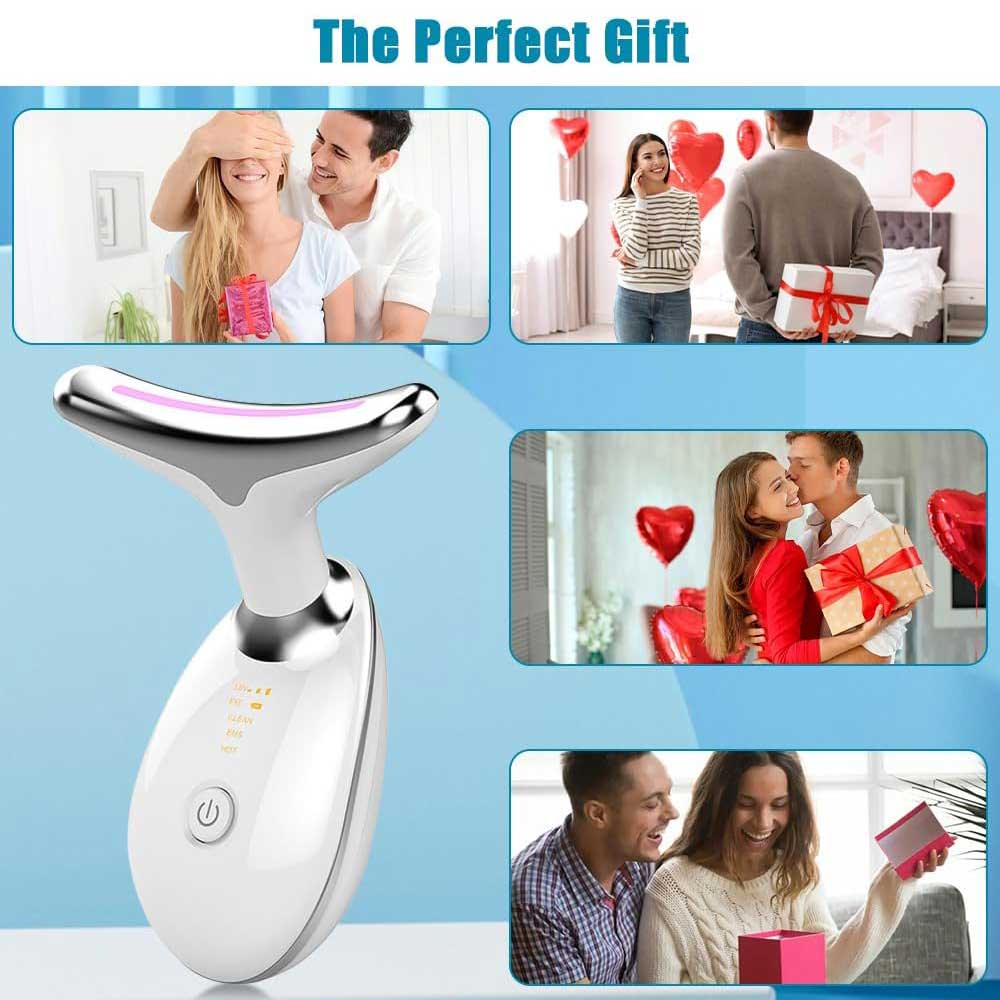 Neck Face Massager Face Sculpting Tool 3 Colour Modes And Vibration For Facial Massager For Double Chin - 5 - CJ