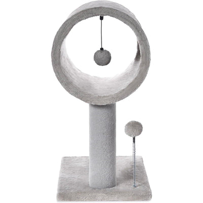 Gray Indoor Cat Tree With Hanging Ball 20.5Cat Tree With Tunnel Bed And Scratching Post Cat Tower - 5 - CJ