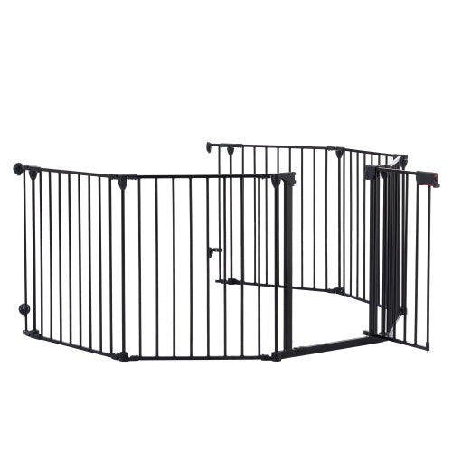 150 Adjustable Safety Gate 6 Panels Play Yard Metal Doorways Fireplace Fence Christmas Tree Fence Gate For House Stairs Gate Prohibited Area Fence - 5 - CJ
