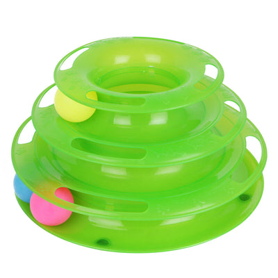 Pet Cat Crazy Ball Disk Interactive Toys Amusement Plate Trilaminar Funny Toy - 5 - CJ