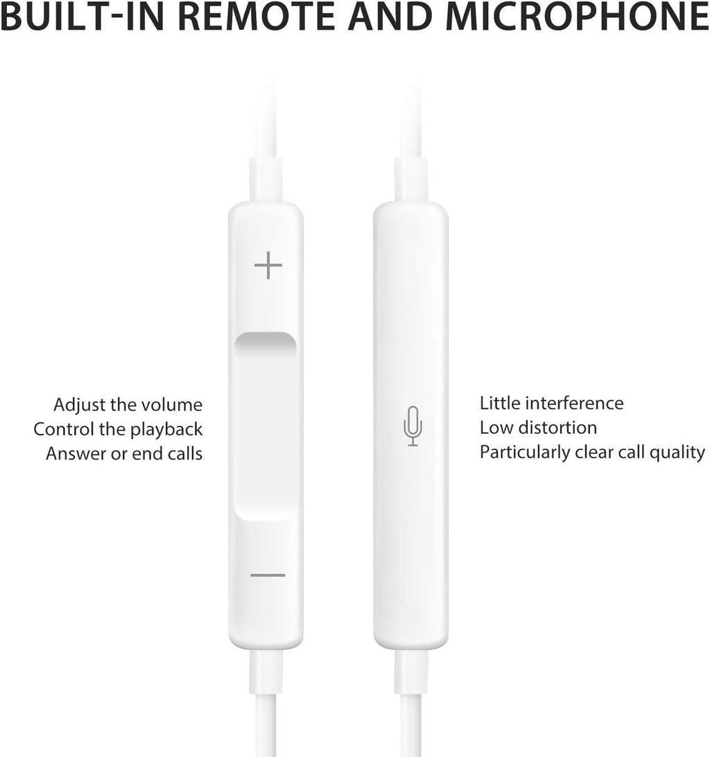 Lightning In-ear Headphones For IPhone14,13,12,11,7,8 Plus, XS, With Lightning Connector, IPhone Wired Earbuds, Built-in Remote Control To Control Music, Calls, And Volume