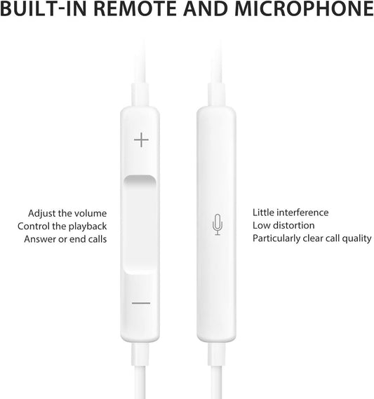 Lightning In - ear Headphones For IPhone14,13,12,11,7,8 Plus, XS, With Lightning Connector, IPhone Wired Earbuds, Built - in Remote Control To Control Music, Calls, And Volume - 5 - CJ