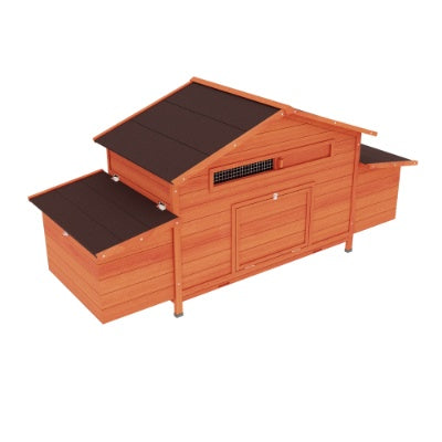 Large Wooden Chicken Coop Outdoor Hen House Poultry Cage For Outdoor With 2 Sides Nesting Boxes,2 Free - range Doors Leakproof Tray - 5 - CJ