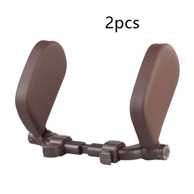 Car headrest pillow Sleep Adjustable Side Car Soft Travel Seat Headrest Auto Leather Support Neck Pillow Cushion car accessories - 0 - CJ - Coffee Leather 2pcs - CJQCQCQC00615 - Coffee Leather 2pcs