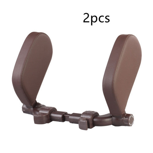 Car headrest pillow Sleep Adjustable Side Car Soft Travel Seat Headrest Auto Leather Support Neck Pillow Cushion car accessories - 0 - CJ - Coffee Leather 2pcs - CJQCQCQC00615 - Coffee Leather 2pcs