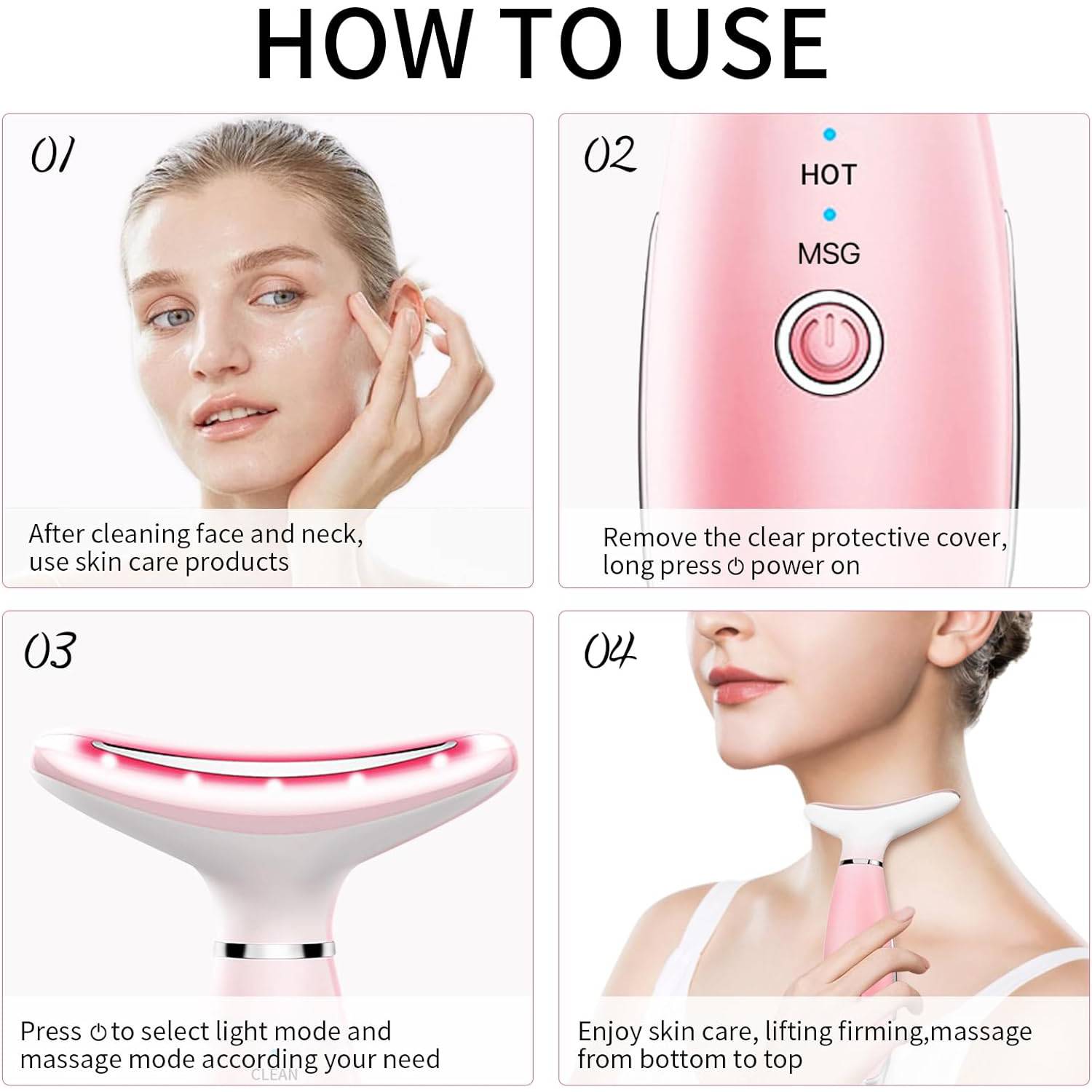 Skin Care Neck Face Massage Tool With Thermals, 3 - in - 1 Facial Massager - 5 - CJ