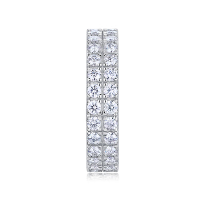 1Multi - row Diamond Ring Luxury Fashion Set Moissanite Silver Ring Prohibit TikTok sales - 5 - CJ