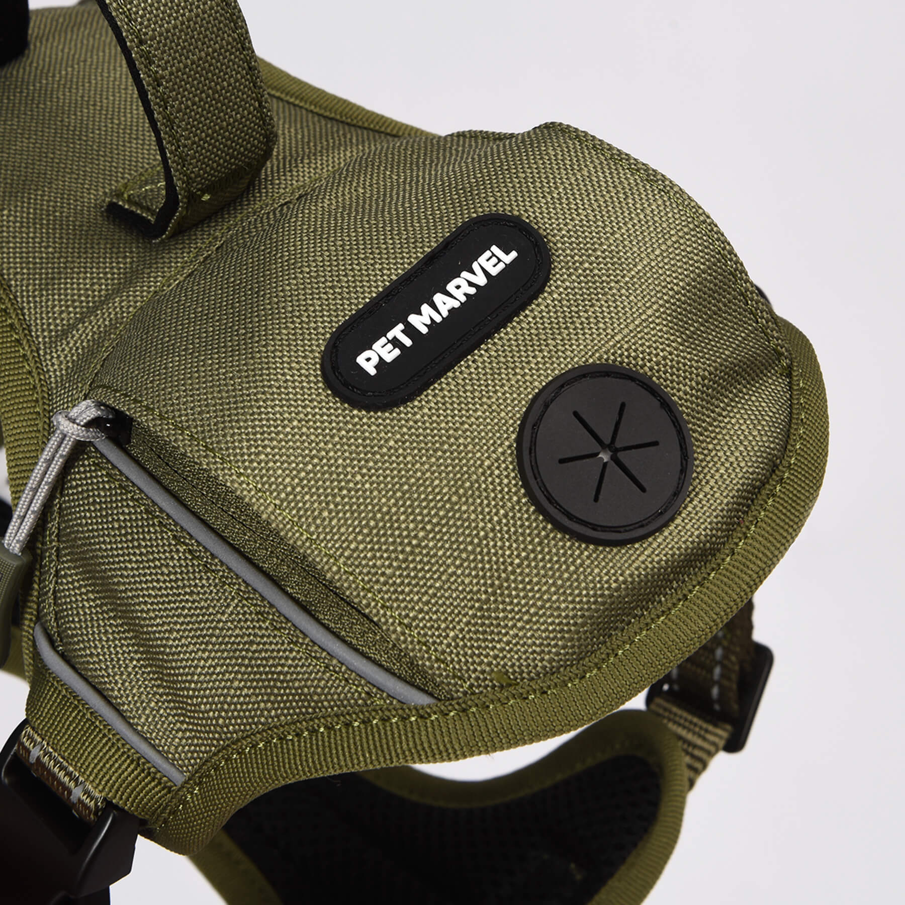 PETMARVEL High-Perfomance Tactical Dog Harness With Poop Bag Holder, No Pull Front Clip & Metal Buckles, Brown S