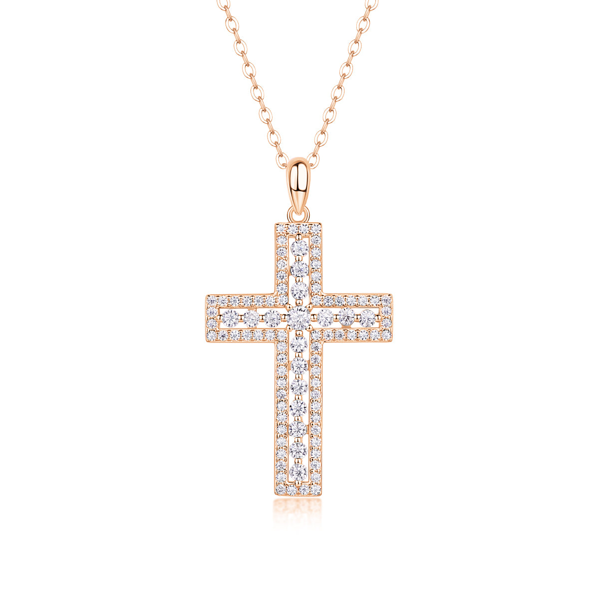 1Shelter - Fashionable Jewelry Pendant Set With Moissanite S925 Sterling Silver And Platinum - plated Cross Diamond, Moissanite Silver Jewelry Prohibit TikTok sales - 5 - CJ