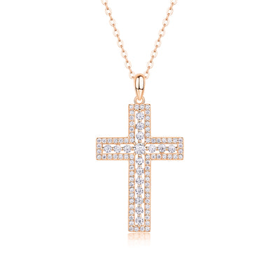 1Shelter - Fashionable Jewelry Pendant Set With Moissanite S925 Sterling Silver And Platinum - plated Cross Diamond, Moissanite Silver Jewelry Prohibit TikTok sales - 5 - CJ