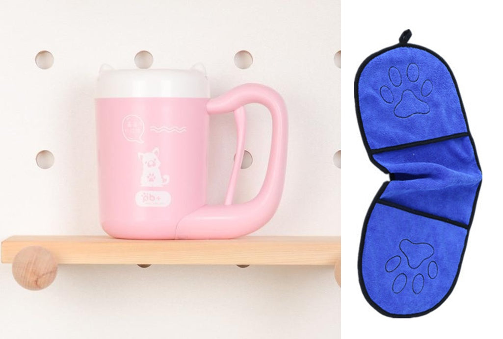 Pet Cat Dog Foot Clean Cup Cleaning Tool Silicone Washing Brush Paw Washer - 0 - CJ - Pink and blue - M - CJJJCWGY00407 - Pink and blue - M