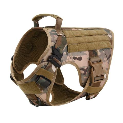 Military Tactical Dog Harness German Shepherd Adjustable Pet Dog Back - 0 - CJ - CP camouflage - XL - CJJJCWGX00809 - CP camouflage - XL