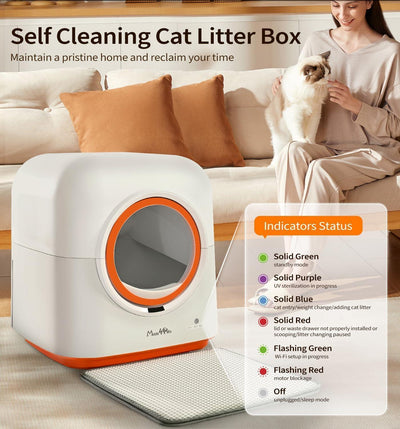 60L Automatic Cat Litter Box, Smart App Control, Deodorizing, Infrared Sensor, Suitable For Multiple Cats - 5 - CJ