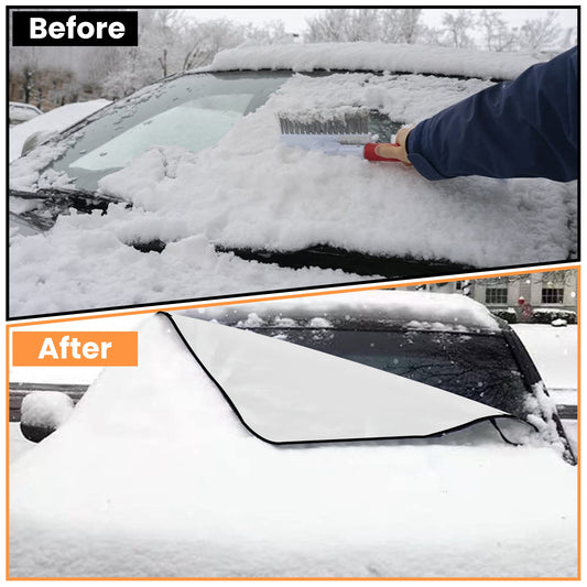 1Set Magnetic Car Windshield Cover Front Rear Car Windshield Protector Against Snow Sun Dirt Leaves Fit For All Cars Oxford Fabric Waterproof Heat - Resistant - 5 - cjdropshipping
