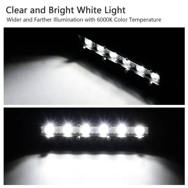 7" LED Light Bar Single Row Offroad Spot Lights 18W Ultra Slim Straight Work Light For Trailer Truck Bus Boat - 5 - cjdropshipping