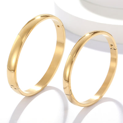 Two Piece Set Of Fashionable Hot Selling Metal Stainless Steel Material Couple Style Men's And Women's Wristbands Bracelet Gift - 5 - CJ