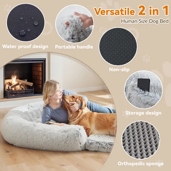 Human Dog Bed 71 X 43 X12 Dog Beds For Large Dogs Foldable Plush Washable Dog Bed For People Doze Off, Orthopedic Dog Beds For Humans Size Fits You And Pets - 5 - CJ
