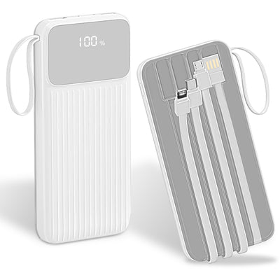 1Pc PD22W Fast Charger 20000mAh Fast Charging Power Bank Portable Charger With 4 Inbuilt Cables Digital Display Handle Fit For IOSPhone 15 14 Android And More - 5 - CJ
