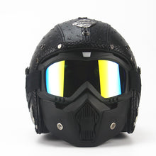 Handmade four seasons characteristic retro Halley helmet - 0 - CJ - black - XL - CJQCMTMT00003 - black - XL