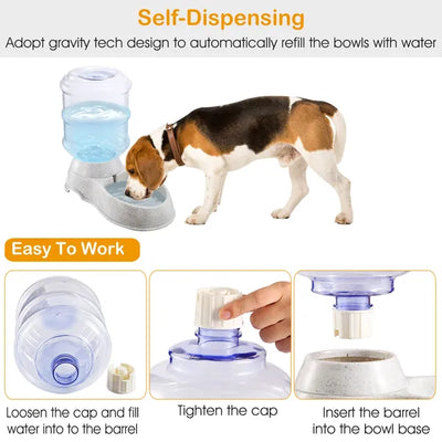 3.5L/1Gal Pet Water Dispenser Self - Dispensing Gravity Pets Water Feeder Automatic Pet Waterer Cat Dog - 5 - CJ
