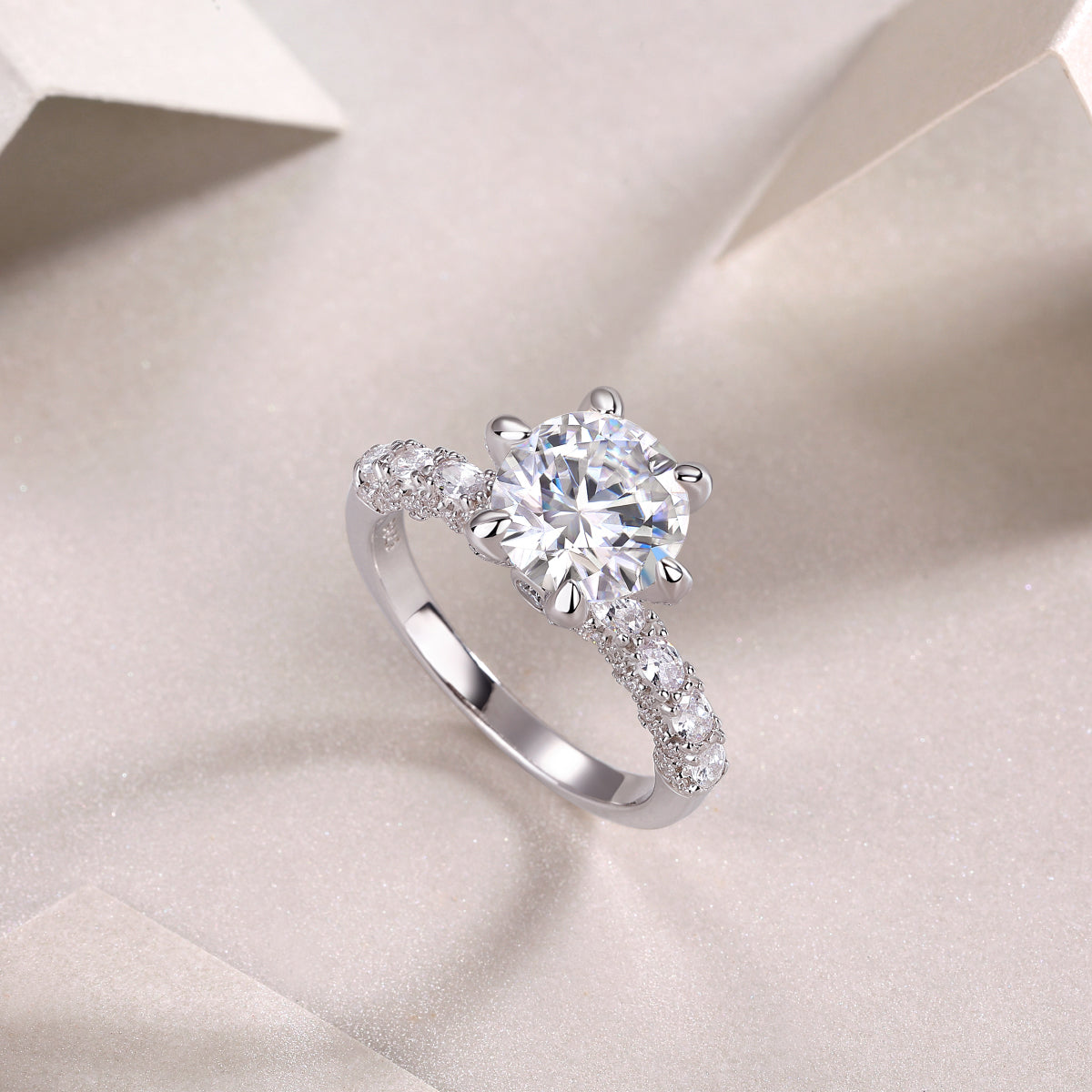 1Lady Luck Diamond Ring Luxury Fashion Set Moissanite Silver Ring Prohibit Tk Sales - 5 - CJ