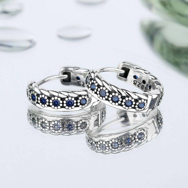 S925 Sterling Silver Zirconium Woven Vintage Earrings - 4 - https://x.com/titan_prim62775J
