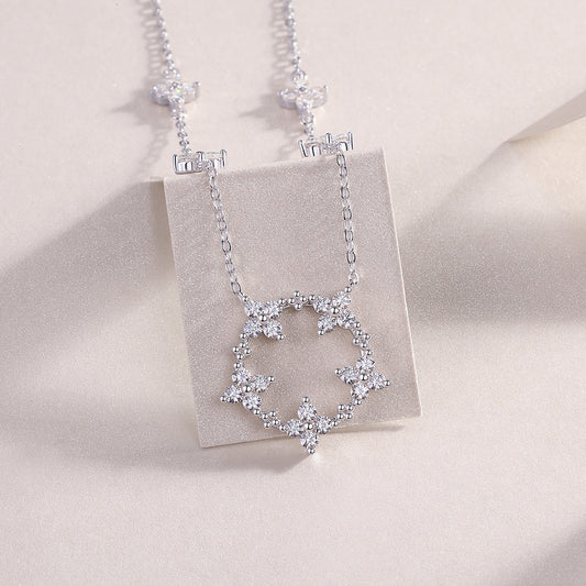 1Iris - A Fashionable And Luxurious Diamond Jewelry Pendant Set With Moissanite S925 Sterling Silver And Platinum Plating Prohibit TikTok sales - 5 - CJ