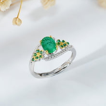Elegant Niche Design S925 Silver Natural Emerald Ring - 4 - CJ
