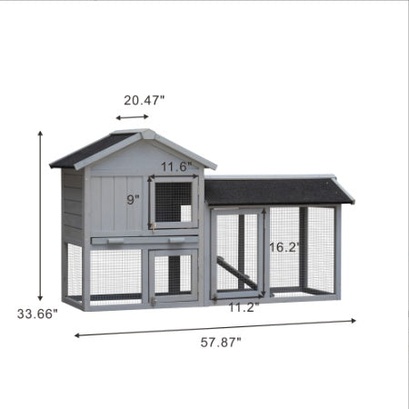 Rabbit Hutch Outdoor Bunny Cage Indoor,Extensible Chicken Coop With Large Run Space - No Leak Plastic Tray - 5 - CJ
