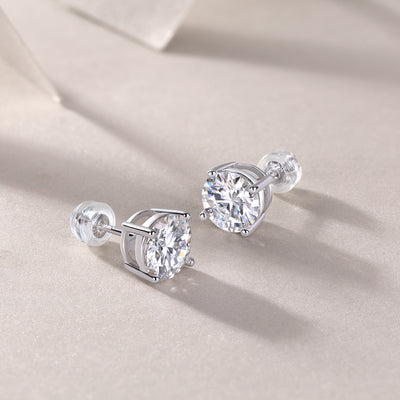 1Luxury Fashion Classic Moissanite Silver Stud Earrings Prohibit TikTok sales - 5 - CJ