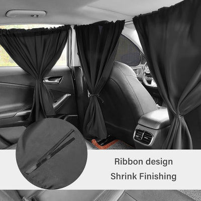 5 Pcs Car Privacy Curtains 2 Side Window Sun Shade Removable Windshield Shades - 5 - CJ