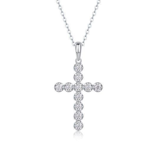 1Entrust Luxury Fashion Diamond Pendant Necklace Set With Mosan Diamond Silver Ornaments Prohibit TikTok sales - 5 - CJ